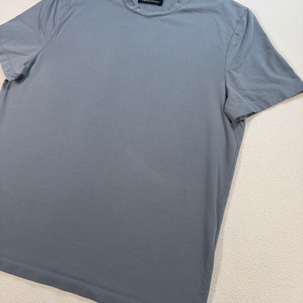 7 For All Mankind Luxe Performance T-Shirt Men's M Dusty Blue Stretch *Mark* - Picture 5 of 16